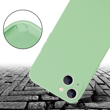 Tour de cou chaîne pour Apple iPhone 14 PLUS en LIQUID LIGHT GREEN Housse de protection en silicone avec cordelette réglable