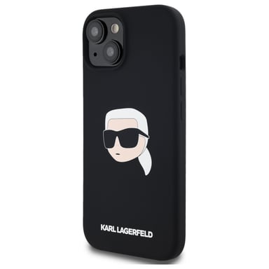 Étui Karl Lagerfeld pour iPhone 15 6.1'' noir étui rigide Silicone Karl Head Print MagSafe