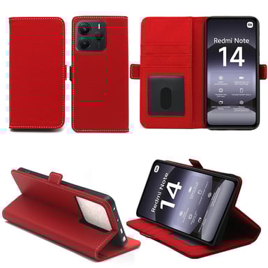 Xiaomi Redmi Note 14 4G Etui / Housse pochette protection rouge