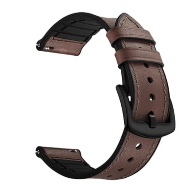 Correa de cuero de silicona de 20 mm compatible con Samsung Watch4 y Huawei GT4 - Marrón  22 mm