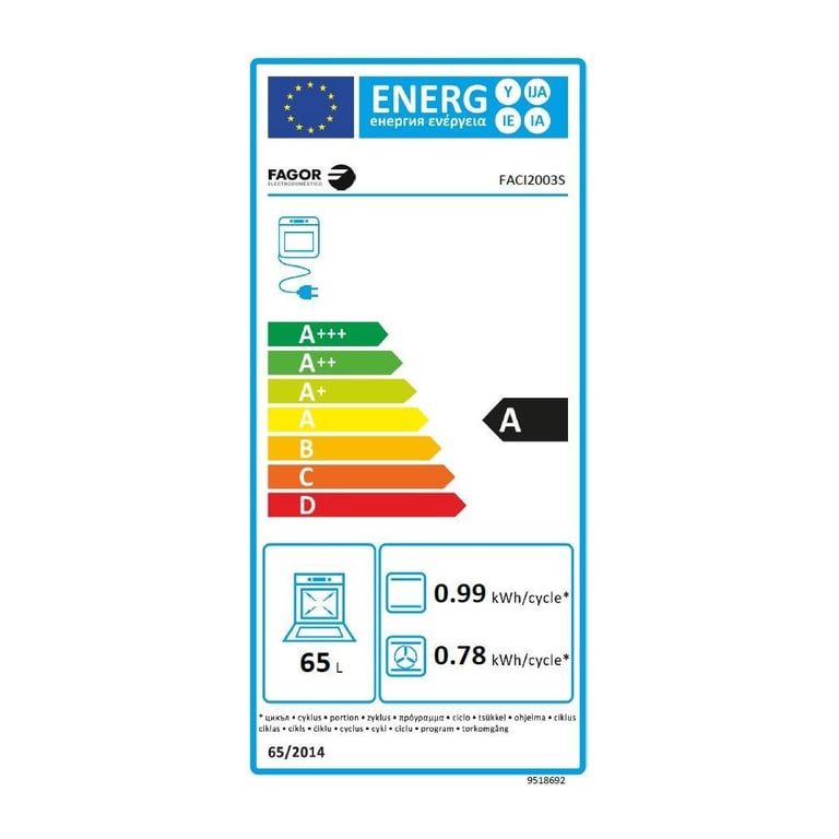 Cuisinière à induction FAGOR FACI2003S 4 foyers L60cm - vue 4