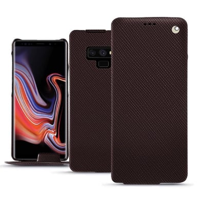 Funda de piel Samsung Galaxy Note9 - Solapa vertical - Bewitching brown ( Pantone #4e3629 ) - Piel saffiano