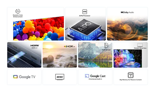 TCL P6K 55P6K TV 139,7 cm (55'') 4K Ultra HD Smart TV Wifi Métallique