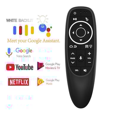CP G10s Pro Universal Smart TV Air Mouse - Assistant vocal à distance sans fil/IR, gyroscope et LED noir