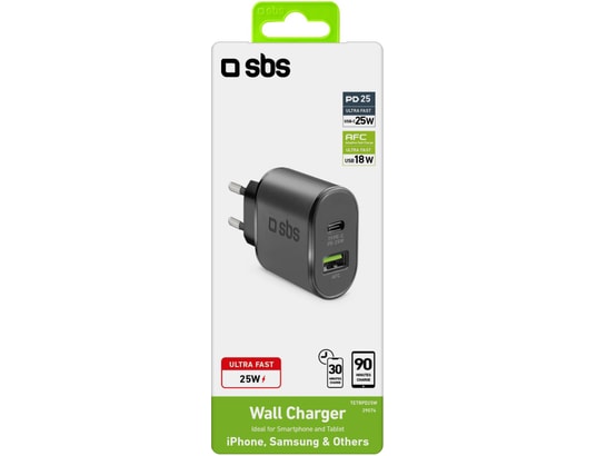 Chargeur mural Chargeur 1xUSB C PD 1xUSB A - vue 3
