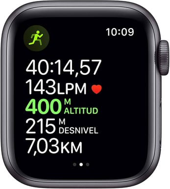 Orologio Serie 5 GPS, cassa in alluminio Spatial Grey da 44 mm e cinturino sportivo nero