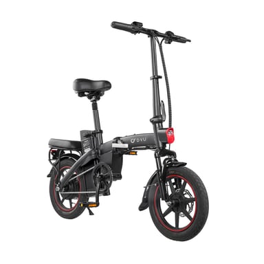 Bicicleta Eléctrica DYU A5 14'' - Motor 350W Batería 48V7.5Ah Alcance 40KM Frenos de Disco - Negro