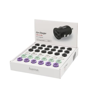 Hama 00210545 chargeur d'appareils mobiles Smartphone, Tablette Noir, Vert, Violet, Blanc Allume-cigare Auto