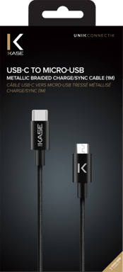 Cavo intrecciato metallico da USB-C a micro-USB per ricarica/sincronizzazione (1M)