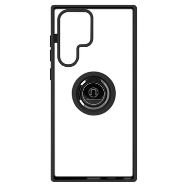 Funda para Samsung Galaxy S22 Ultra Bi-material Anillo Metálico Soporte de Vídeo Negro