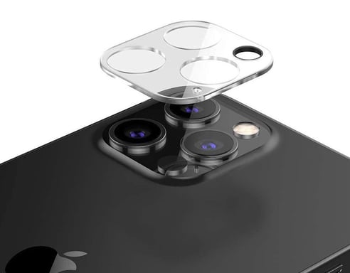 Protège Cameras en Verre Trempe pour ''IPHONE 12 Pro'' Incassable 9H+ Protection 3D (Transparent)