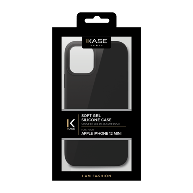 Funda de gel de silicona suave para iPhone 12 mini, negro satinado