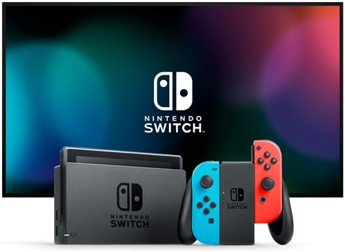 Pack Console Nintendo Switch Rouge/Bleu Néon 32Go [Nouveau modèle V2] -  Manette JoyCon + Support - jeu