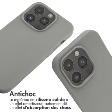 imoshion Coque en silicone avec cordon pour Apple iPhone 14 Pro - Gris clair