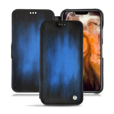 Housse cuir Apple iPhone 11 Pro Max - Rabat horizontal - Bleu - Cuir patine