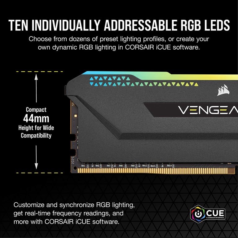 Corsair Vengeance RGB Pro CMH64GX4M2D3600C18 module de mémoire 64 Go 2 x 32 Go DDR4 3600 MHz - Neuf