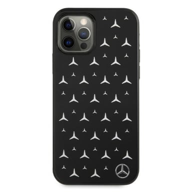 Custodia Mercedes per iPhone 12 Pro Max 6,7'' Nero Argento Motivo a stella