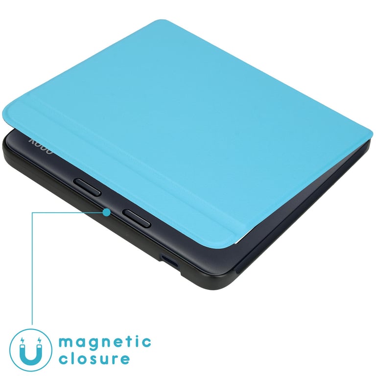 imoshion Étui de liseuse portefeuille Slim Hard pour Kobo Libra 2 / Tolino Vision 6 - Bleu clair - Neuf