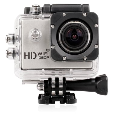 Caméra Wifi Sport Embarquée Plongée Caisson Caméscope Full HD 1080P Argent 16 Go YONIS