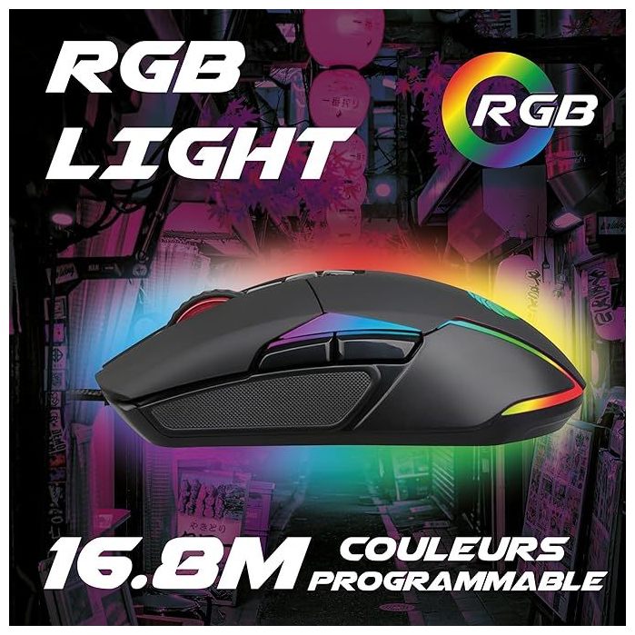 AKUMA Gaming Otaku M03 7200DPI Rétroéclairage LED RGB Capteur Optique de 1200 à 7200 DPI 7 Boutons programmable Confortable et Légère Compatible PCPS4PS5Xbox Neuf - vue 2