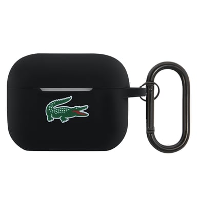 Lacoste Funda de silicona para AirPods Pro 2 con mosquetón Negro