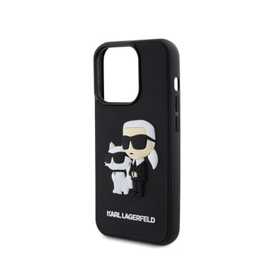 Karl Lagerfeld Funda Karl Choupette 3D para iPhone 13 Pro Elegante Protección Negro