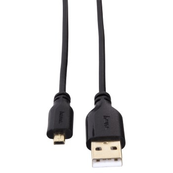 Hama 0.75m, USB2.0 Mini-B/USB2.0-A câble USB 0,75 m USB A Mini-USB B Noir
