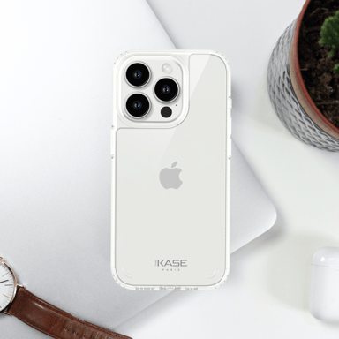 Custodia invisibile antibatterica ibrida antiurto per Apple iPhone 15 Pro Max, trasparente