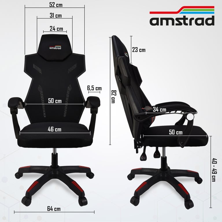 Amstrad ULTIMATE-BK-ICE Fauteuil / Chaise de bureau Gamer coloris