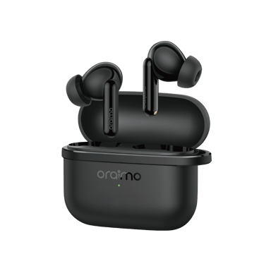 Auricolari wireless SpaceBuds Lite neri oraimo con HavyBass™ e durata della batteria di 40 ore
