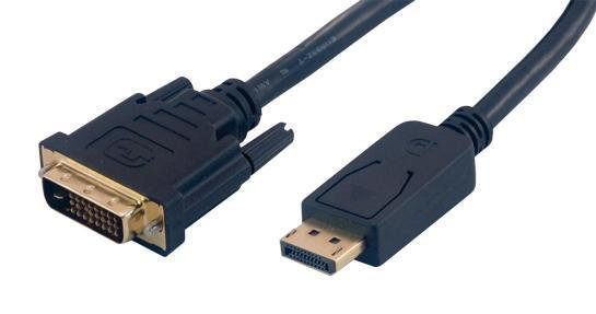 MCL MC393-2M adaptador de cable de vídeo DisplayPort DVI-D Negro