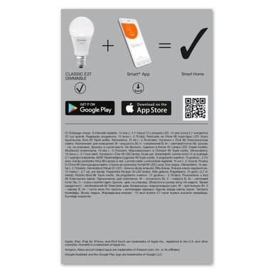 LEDVANCE BTE1 Smart+ WIFI STANDARD DIMMED 60W E27 POTENZA VARIABILE Lampadina