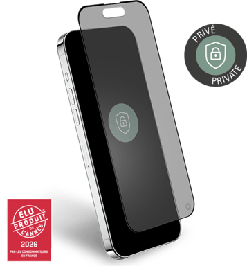 Protège écran pour iPhone 16 Plus / 15 Plus / 14 Pro Max Privé 2.5D Verre organique + Garantie à vie - Certifié GRS Force Glass