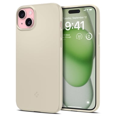 Spigen Thin Fit cover per cellulare 17 cm (6,7'') Beige Apple iPhone 15 Plus cover
