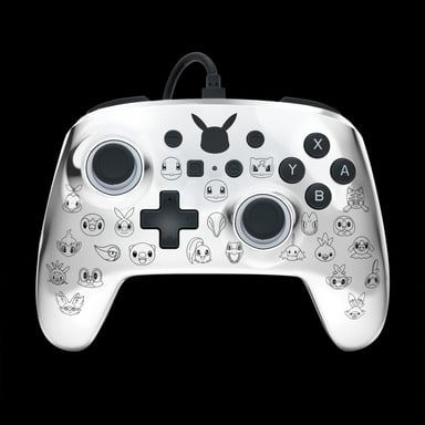 PowerA Manette de jeu filaire Pikachu noir et argenté pour Nintendo Switch, Nintendo Switch Lite
