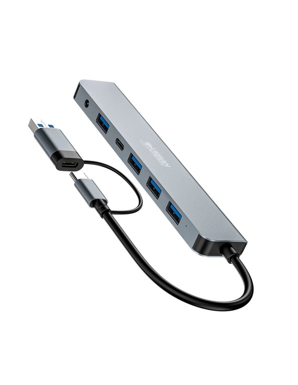 Hub USB Urban Factory 7 ports USB A 3.0 + Adaptateur USB A femelle USB C mâle + Alimentation 5V - vue 4