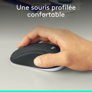 Logitech 920-008676 teclado Ratón incluido Universal RF inalámbrico AZERTY Francés Negro, Blanco