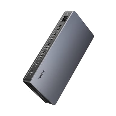 Revodok Pro 209 Estación de trabajo USB C DisplayLink Doble HDMI y DisplayPort 4K60Hz Doble Pantalla Diferente para MacOS 9 en 1 Estación de Acogida Multi puertos USB 10Gbps PD 100W Ethernet Gigabit