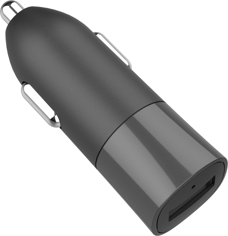 Chargeur voiture USB A 2.4A rapide et intelligent Noir Bigben