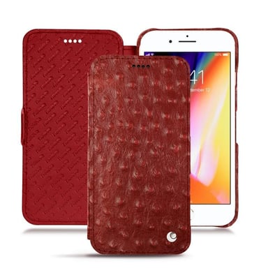 Funda de piel Apple iPhone 8 Plus - Solapa horizontal - Rojo - Cueros especiales