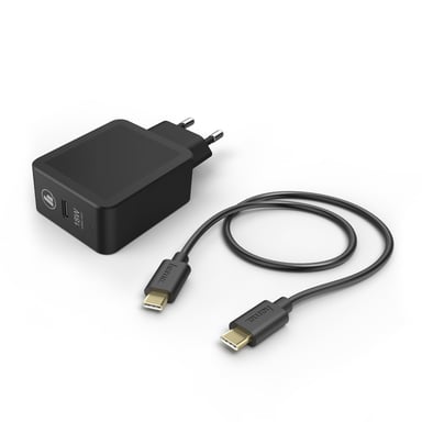 Kit de carga de red, USB-C, PD/Qualcomm®, 18 W, cable USB-C, 1,5 m, negro