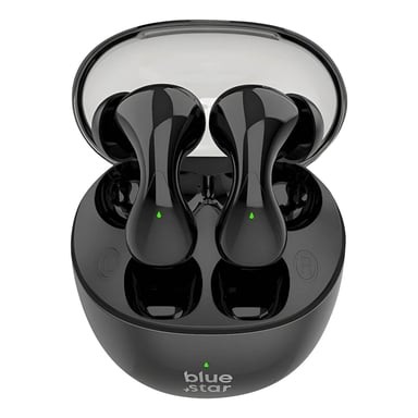 Blue Star Auriculares TWS Almohadillas Intrauditivas Diseño Gota de Agua Negro