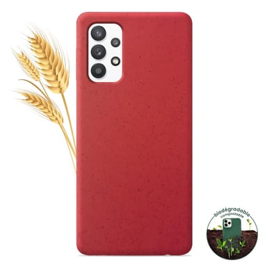 Coque silicone unie Biodégradable Rouge compatible Samsung Galaxy A32 5G