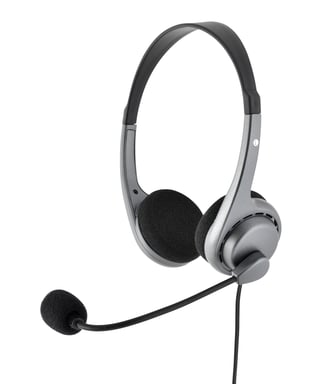 Bluestork MC-101 écouteur/casque Avec fil Arceau Bureau/Centre d'appels Noir, Argent