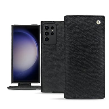 Housse cuir Samsung Galaxy S23 Ultra -  - Noir - Cuir saffiano