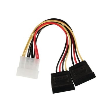 Cable de alimentación interno NEDIS - Molex Macho - 2x SATA 15 patillas Hembra - 0,15 m - Varios