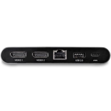 StarTech.com Docking Station USB C para 2 Monitores DisplayPort 4K - con Entrega de Potencia de 100W Passthrough - GbE - Hub Ladrón Concentrador de 2 Puertos USB-A - Dock USB Tipo C para Ordenador Portátil - con Cable de 1m