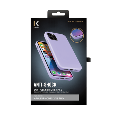 Funda antigolpes de gel de silicona suave para Apple iPhone 12/12 Pro, Violeta lila