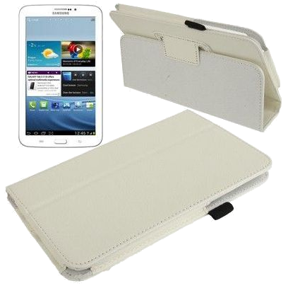 Housse Intégrale Anti Choc Rayure Poussière Cuir Blanc Samsung Galaxy Tab 3 7' Faux cuir YONIS