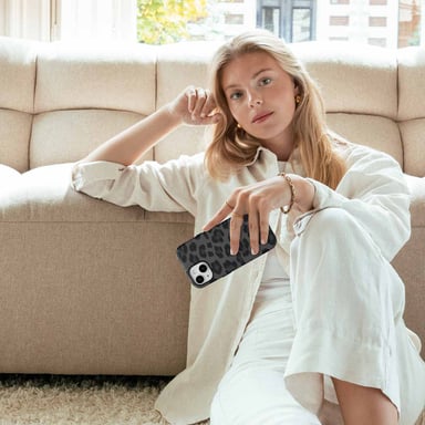 Selencia Coque Sabi imprimé panthère avec MagSafe pour Apple iPhone 16e - Midnight Black